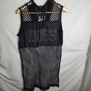 Love - Black 'Boss' Fishnet/mesh Swim Cover up 3X